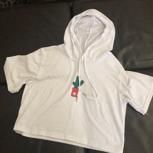 A with hooded cactus shirt